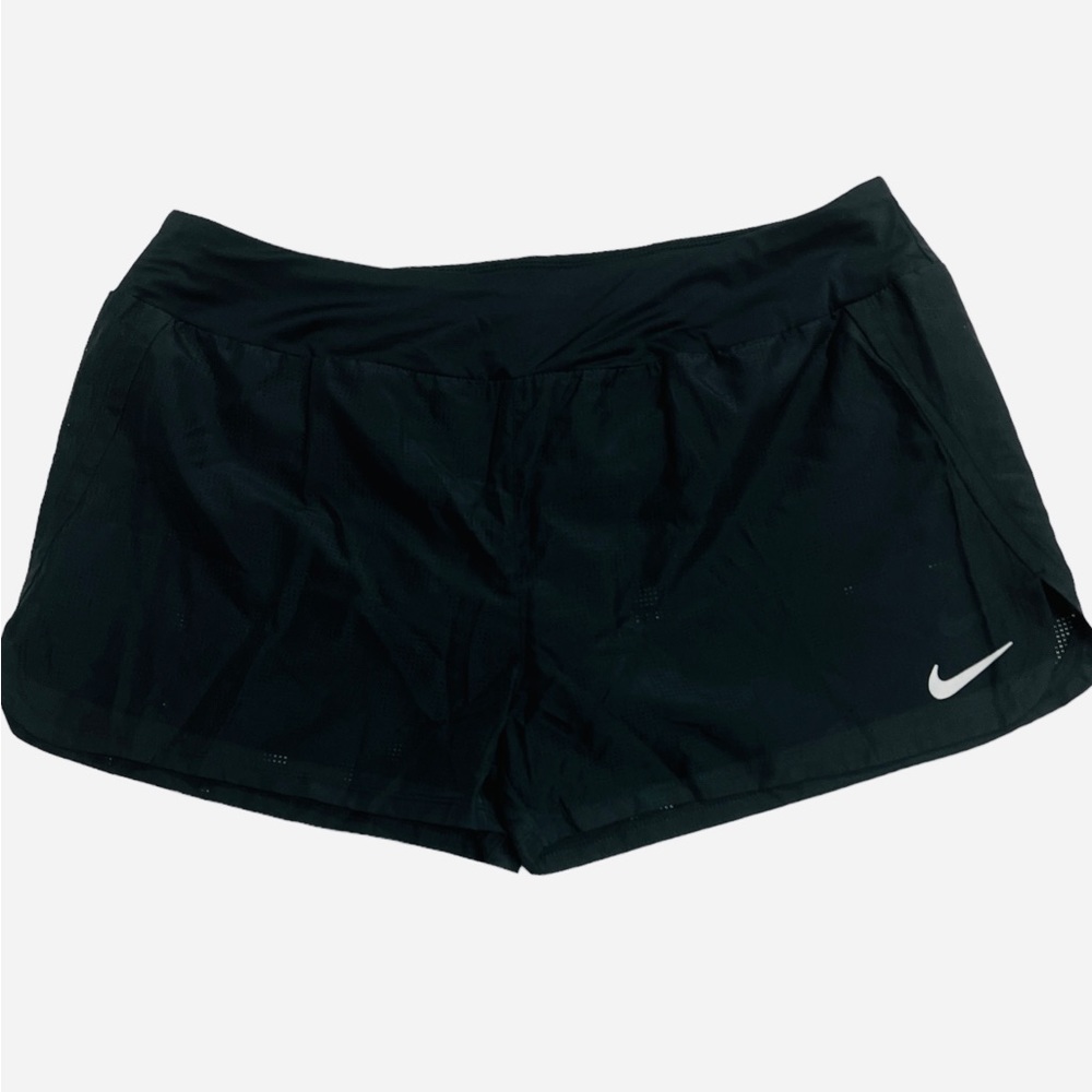 Nike Women's Crew Shorts Black Perforated Woven Fabric Size 2XL - Picture 8 of 13
